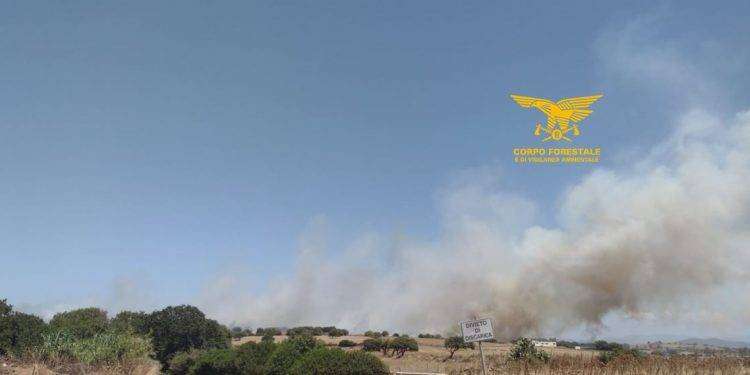 Fiamme a Usellus e Pozzomaggiore: in azione i mezzi aerei del Corpo Forestale