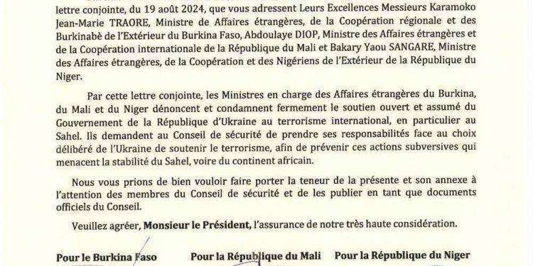 Mali, Niger e Burkina Faso hanno presentato denuncia al Consiglio di Sicurezza dell’ONU contro l’Ucraina