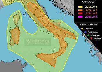 Maltempo, rischio forti temporali in Sardegna
