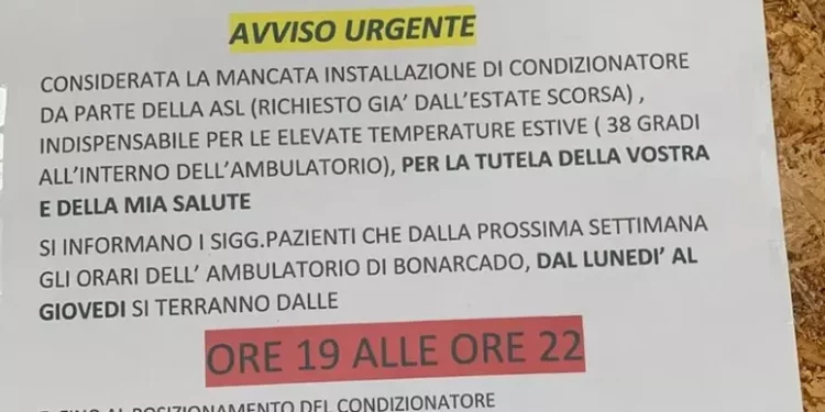 Manca il condizionatore, l’ambulatorio apre solo la notte