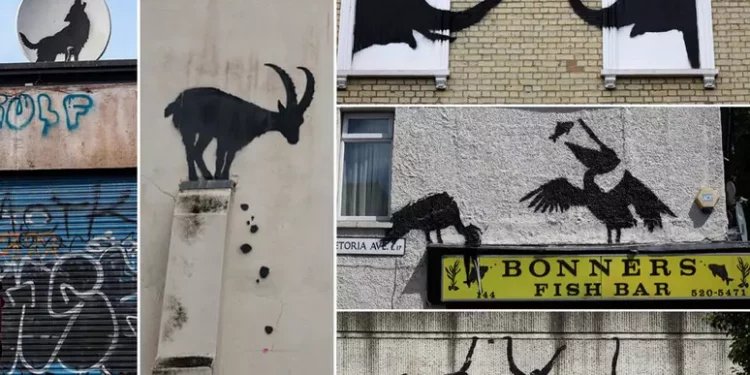 A Londra compare la quinta opera dello zoo di Banksy, i pellicani