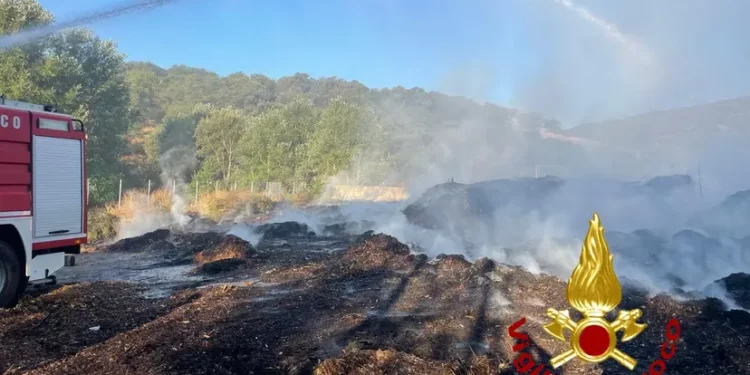 Incendio a Bono, masserizie in fiamme nell’area industriale