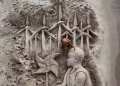 Nuova scultura di sabbia di Nicola Urru contro ‘assalto eolico’