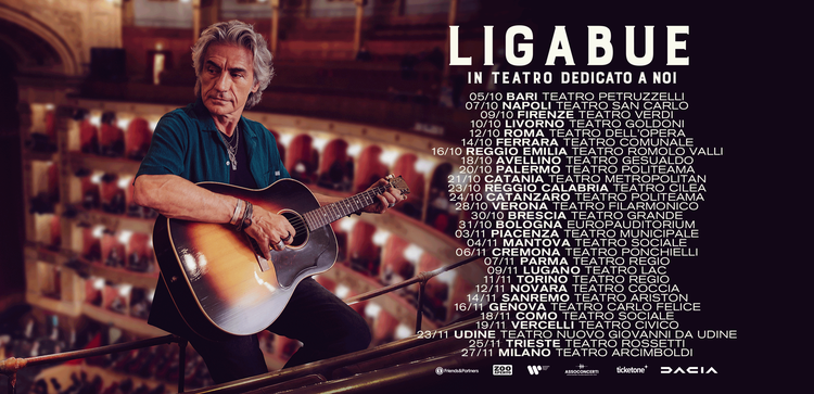 Ligabue torna a teatro con 31 concerti evento
