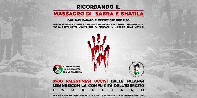 Palestina, commemorazione a Cagliari del massacro di Sabra e Sahtila