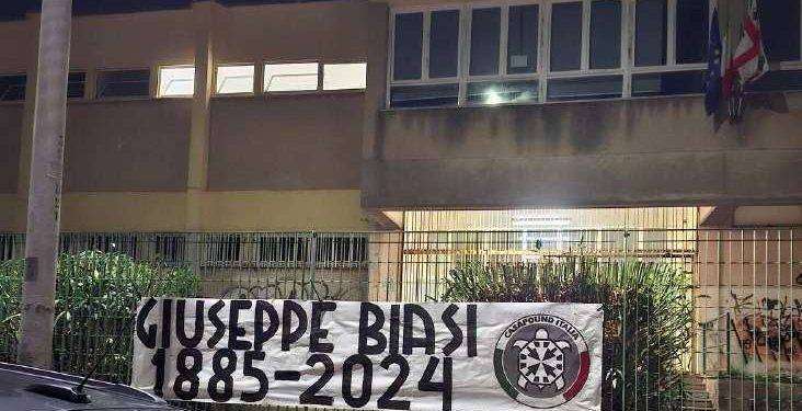 CasaPound in memoria del pittore Giuseppe Biasi