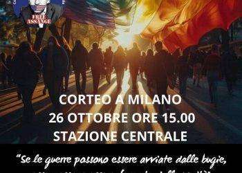 Manifestazione per la Pace a Milano Stazione Centrale sabato 26 ottobre alle 15.00