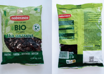 Richiamata uvetta sultanina bio Noberasco per presenza di un pesticida vietato