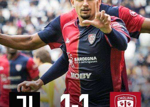 Il Cagliari in rimonta pareggia a Torino con la Juventus