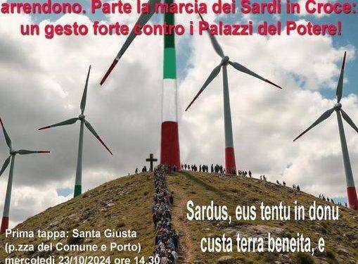 Colonialismo energetico: il 23 ottobre appuntamento a Santa Giusta parte la “Marcia dei Sardi in Croce”