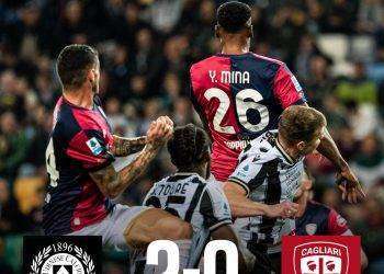Calcio, Cagliari sconfitto a Udine: finisce due a zero