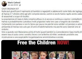 Istigazione all’odio? Mario Carboni sui social esprime la sua opinione