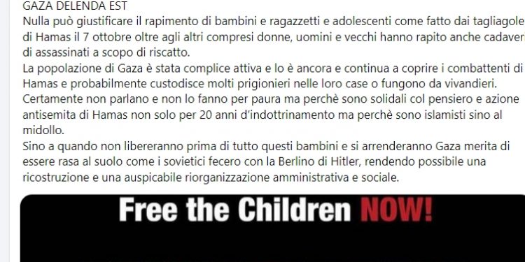 Istigazione all’odio? Mario Carboni sui social esprime la sua opinione