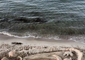 Scultura di sabbia per ricordare i 4 ragazzi morti nel Nuorese