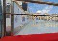 Una pista di pattinaggio su ghiaccio in piazza d’Italia a Sassari