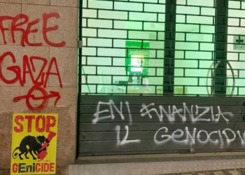 ”Eni complice del genocidio”: a Roma colpiti decine di negozi e auto della multinazionale