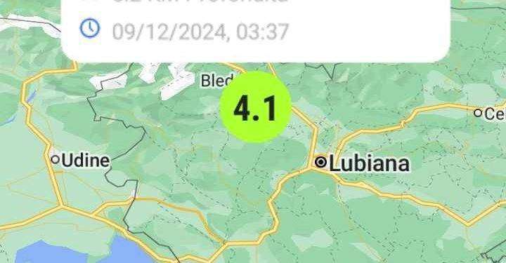 Forte scossa di terremoto in Slovenia nella notte, sentita anche a Trieste