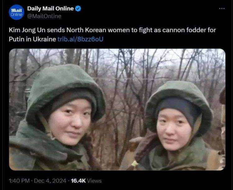 Daily Mail pubblica le “prove” dei soldati nordcoreani in Ucraina, ma è una foto alterata e cancellano tutto