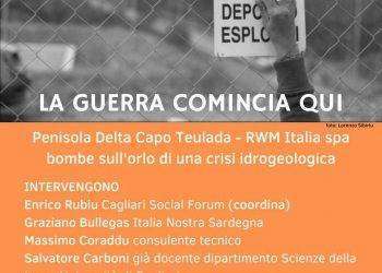 Il 3 dicembre convegno a Cagliari: “Rwm, poligono di Teulada: bombe sull’ orlo di una crisi idrogeologica”