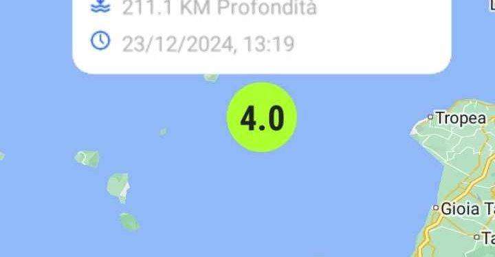 Forte scossa di terremoto nel mar Tirreno Meridionale
