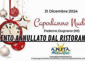 Annullato Capodanno Nudo 2024, appuntamento di A.N.ITA. a Paderno Dugnano