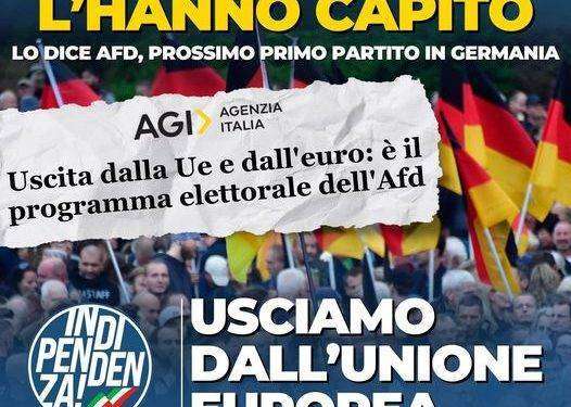 Alemanno: “Nel programma elettorale di AfD ritorna la proposta di uscire dall’Unione europea e dall’Eurozona”