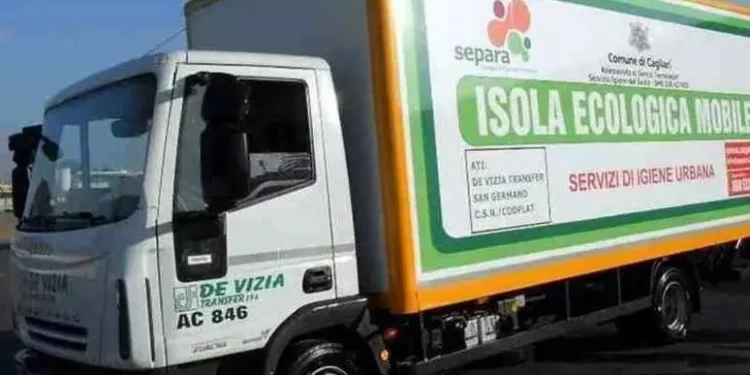 A Cagliari nuova isola ecologica nel parcheggio di via Puglia