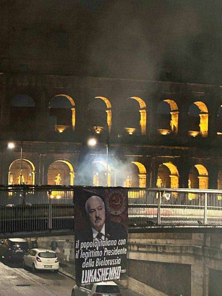 “Solidarietà alla Bielorussia”,  striscione a Roma contro le ingerenze imperialiste