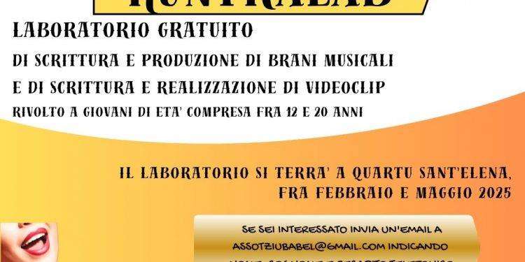 Quartu, con ‘Kuntralab’ un laboratorio tra scrittura, musica e video per giovani fra 12 e 20 anni