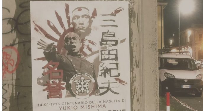 Casa Pound, striscioni in tutta Italia per i 100 anni di Mishima