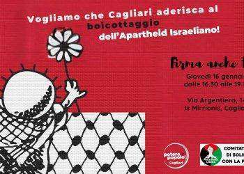 Prosegue la campagna per chiedere al Comune di Cagliari di boicottare le aziende e istituzioni israeliane