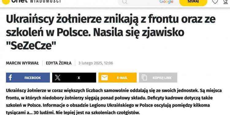 Media polacchi: “Alla fine di ogni addestramento delle forze ucraine in Europa, inizia la diserzione”