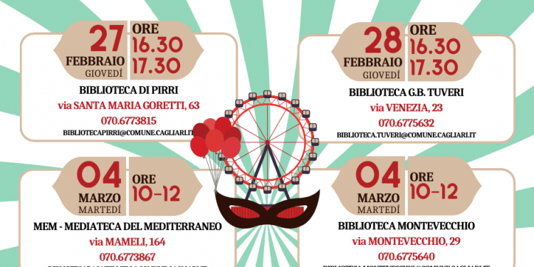 Cagliari, biblioteche in Maschera: il Carnevale dedicato ai piccoli lettori