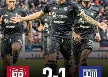 Calcio, grande vittoria del Cagliari in casa contro il Parma