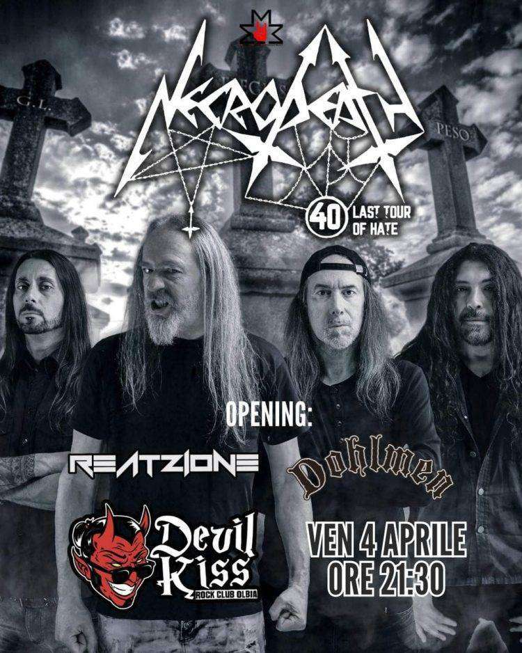 I Necrodeath tornano in Sardegna dopo 7 anni per quello che è il loro tour celebrativo per i 40 anni di carriera: guarda l’intervista