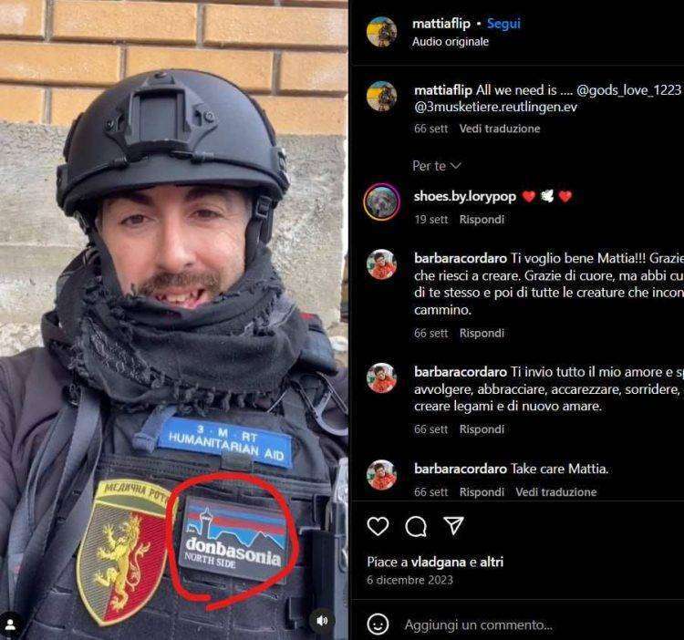 Mattia Bidoli il “mago flip” pro Kiev con la patch militare dei neonazisti di North Side