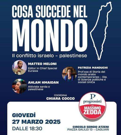 “Cosa succede nel mondo: il conflitto israelo-palestinese”, convegno a Cagliari