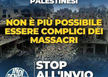 Indipendenza: “Stop all’invio di armi a Israele: L’Europa e l’Italia devono prendere una posizione chiara”