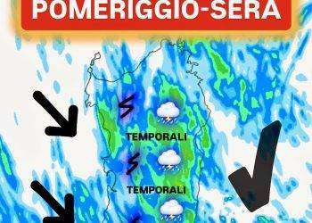 Maltempo, pomeriggio con rovesci e temporali sulla Sardegna