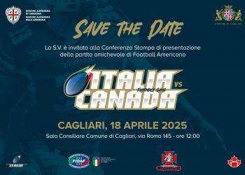 A Cagliari la nazionale maggiore di football americano affronta il Canada