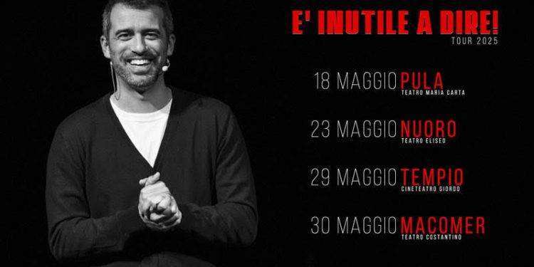 Jacopo Cullin torna in scena a maggio con “È inutile a dire!”: appuntamenti a Pula, Nuoro, Tempio Pausania e Macomer