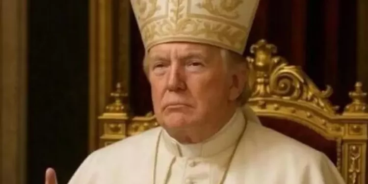 Donald Trump vestito da papa sui social della Casa Bianca