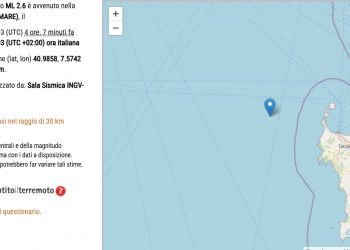 Terremoto al largo della Sardegna