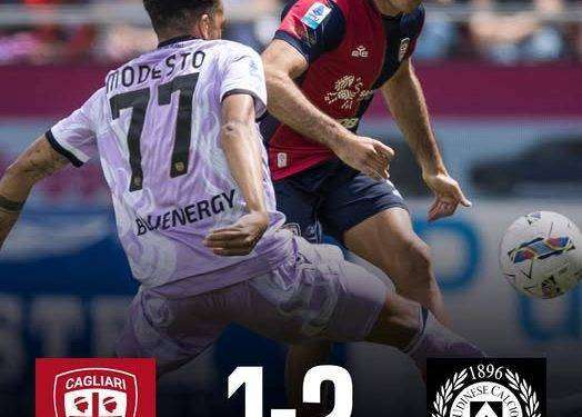 Il Cagliari cade in casa, fa festa l’Udinese