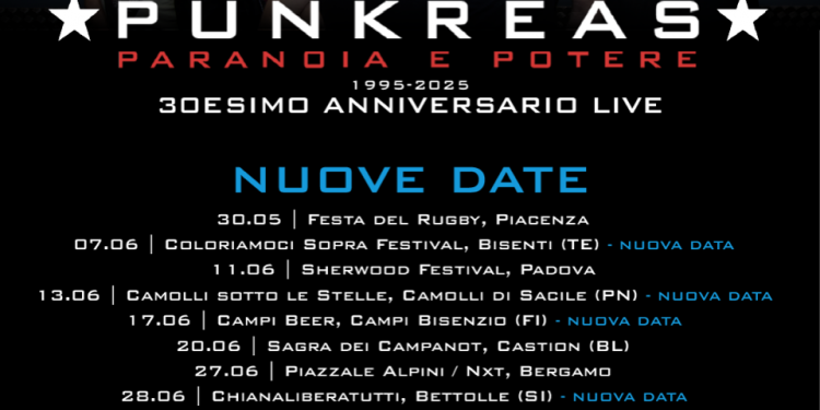 Punkreas: nuove date per i 30 anni di Paranoia e Potere