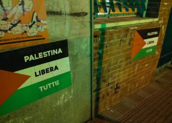 Manifesti Pro Palestina a Cagliari, centinaia in tutta la città