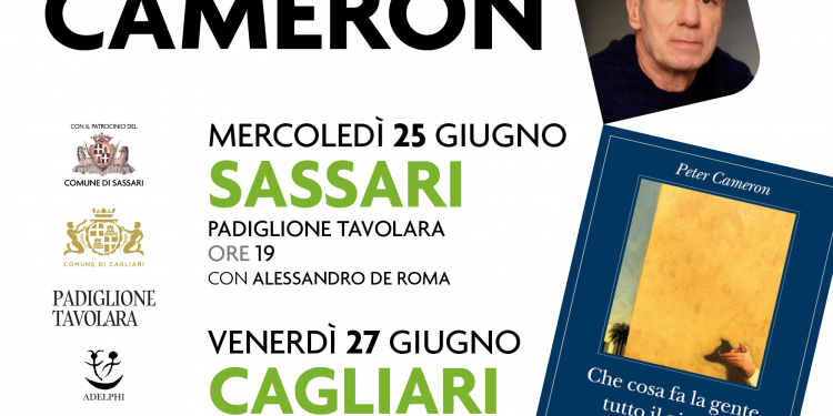 Lo scrittore statunitense Peter Cameron per la prima volta nell’Isola: due appuntamenti a Sassari e Cagliari, rispettivamente il 25 e 27 giugno
