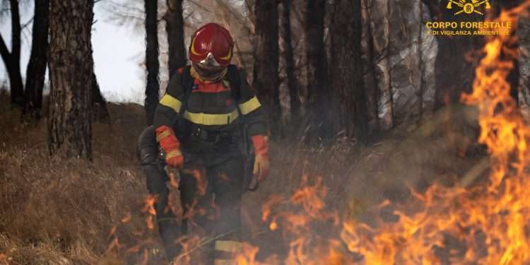 Vasto incendio a Villasor, in azione l’elicottero del Corpo Forestale