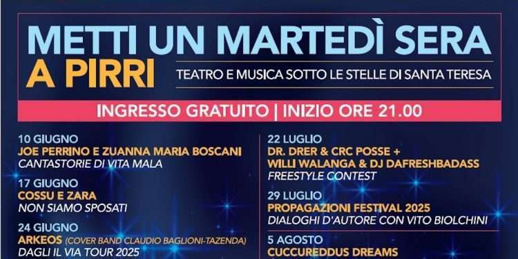 Dal 10 giugno “Metti un martedì sera a Pirri”. Joe Perrino torna sul palco e inaugura la rassegna