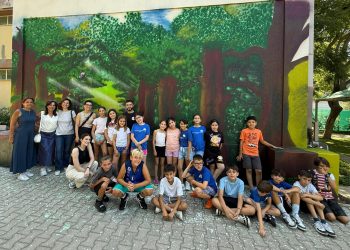 Cagliari, inaugurato il murale realizzato dai bambini e dalle bambine delle scuole primarie di via Caboni e via Garavetti